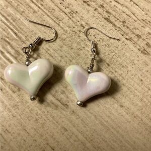 Boutique: Charming Heart-Shaped Cream Earrings